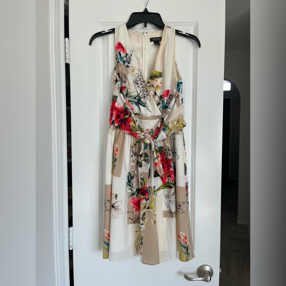 White House Black Market Floral Maxi Dress - Red, Green, Cream